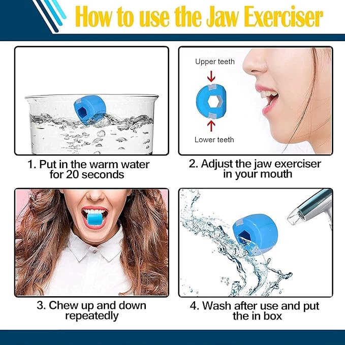 Jawline Exerciser Tool for Men & Women – Face & Neck Toning Shaper to Define Jawline, Slim & Sculpt, Reduce Stress & Cravings – Anti-Aging Double Chin Workout Device