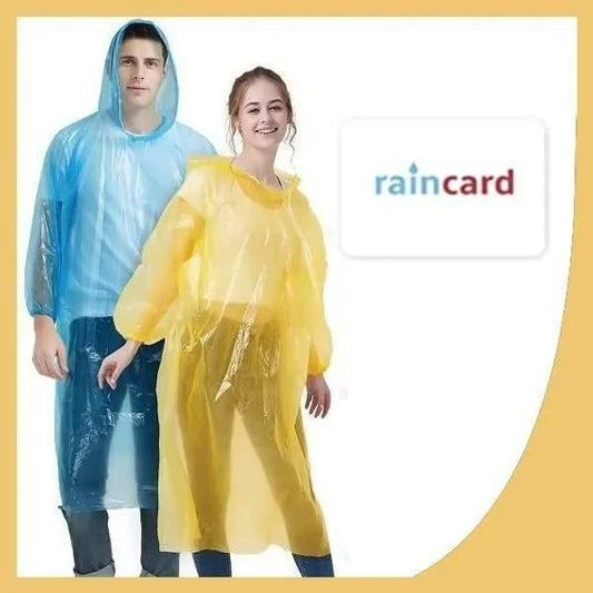 FULLY Reusable Wallet Rain Card Rain Coat for Adults (Set of 10) Multicolour