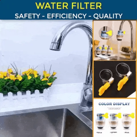 Faucet Filter- Six Layer Activated Carbon Water Faucet Filter (Assorted Color)( Pack of 2)